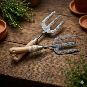 Kingfisher Wooden Handled Hand Fork