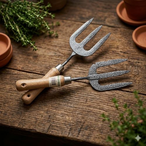 Untitled design (39) Kingfisher Wooden Handled Hand Fork