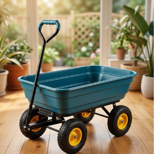 Untitled design (60) 4 Tyres Garden Wheel Barrow Carrier Truck