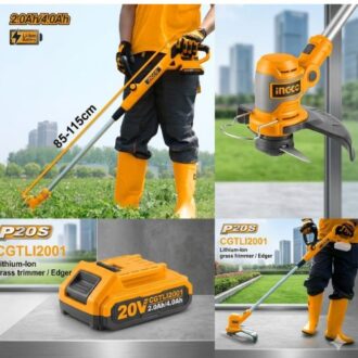 INGCO Grass Trimmer Cordless 20V Lithium Lawn Edge Brush