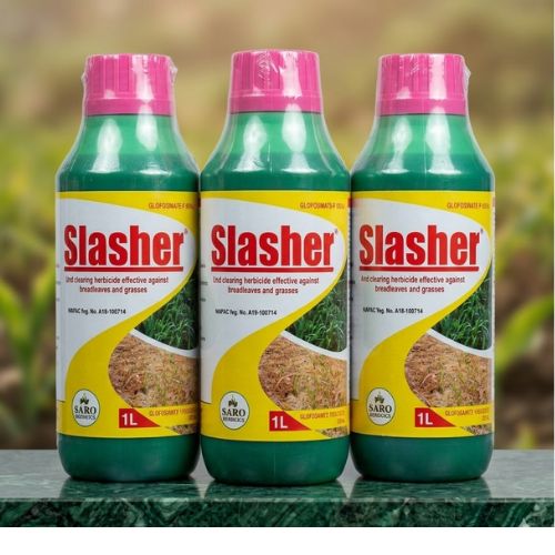 Untitled design - 2026-05-06T235120.304 Slasher Weed Killer Fast Action herbicide bottle for fast weed control on farms, gardens, lawns, and agricultural land in Lagos Nigeria.