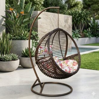 Patio Swing Chairs with comfortable cushions and durable outdoor frame placed in a modern garden relaxation area for stylish outdoor living in Lagos Nigeria