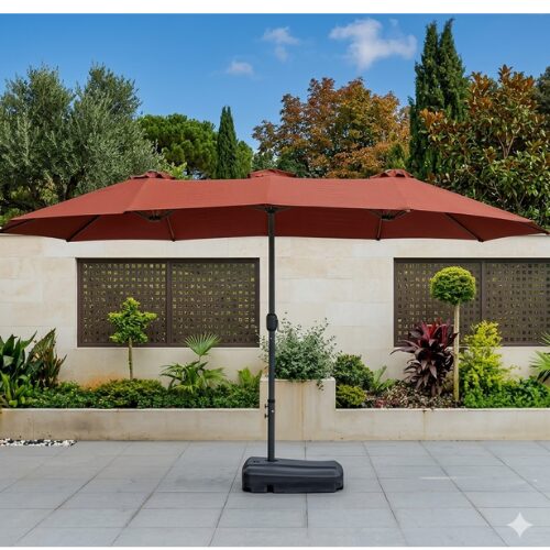 Untitled design (32) Premium Red Outdoor Patio Umbrella with durable weather-resistant canopy and sturdy frame providing stylish shade for luxury garden and outdoor seating areas in Lagos Nigeria