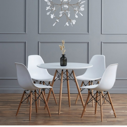 Untitled design (35) Modern Patio Dining Set with 1 table and 4 comfortable chairs arranged in a stylish outdoor garden setting with durable weather-resistant furniture design in Lagos Nigeria