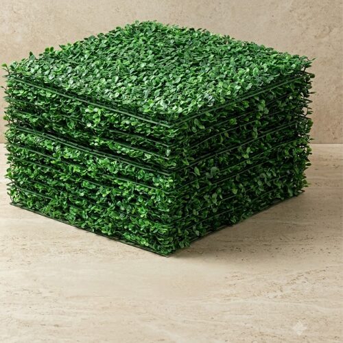 Untitled design (37) Elegant Wall Boxhood Mat decorative wall accent installed in a modern outdoor garden and patio setting with stylish contemporary landscaping design in Lagos Nigeria