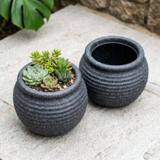 Egg Design Fiber Flower Pot for elegant indoor and outdoor garden decoration