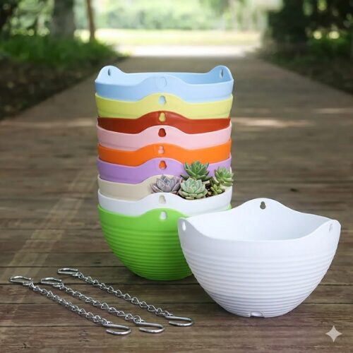 Untitled design (62) Modern hanging flower pot ideal for balconies, patios, gardens, and living rooms