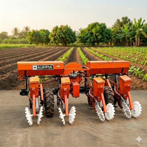 Untitled design (72) Neumatic Seed Planter(4rows) With Fertiliser Applicator for precision farming and efficient seed planting on agricultural farmland.