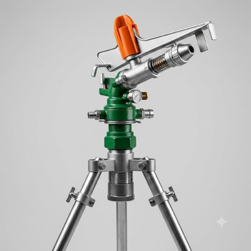 Untitled design (6) PY40 Rain Gun Sprinkler mounted on a heavy-duty metal tripod stand